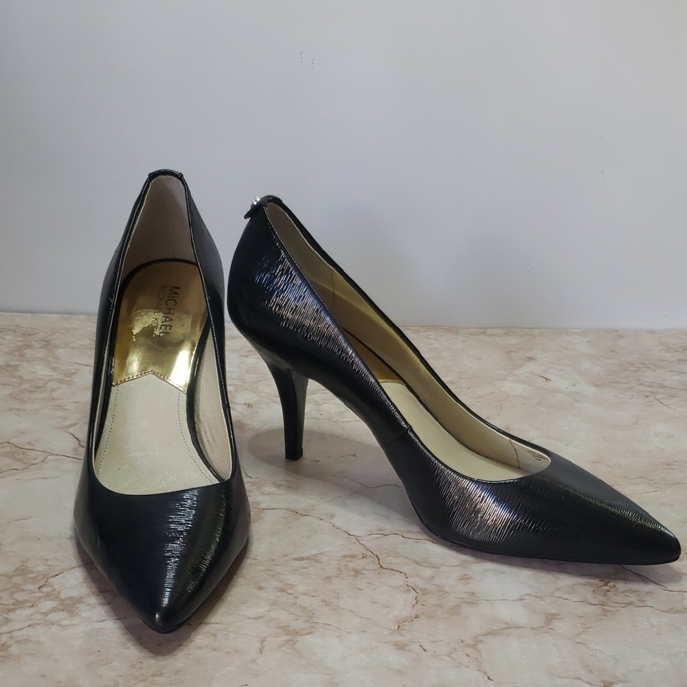 Michael Kors Green/Black Textured Pointed-Toe Stiletto Heels Size 11